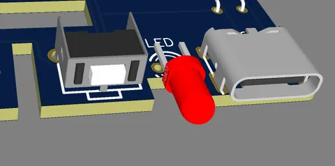 The flat area of the LED need to be on the same side as the button.