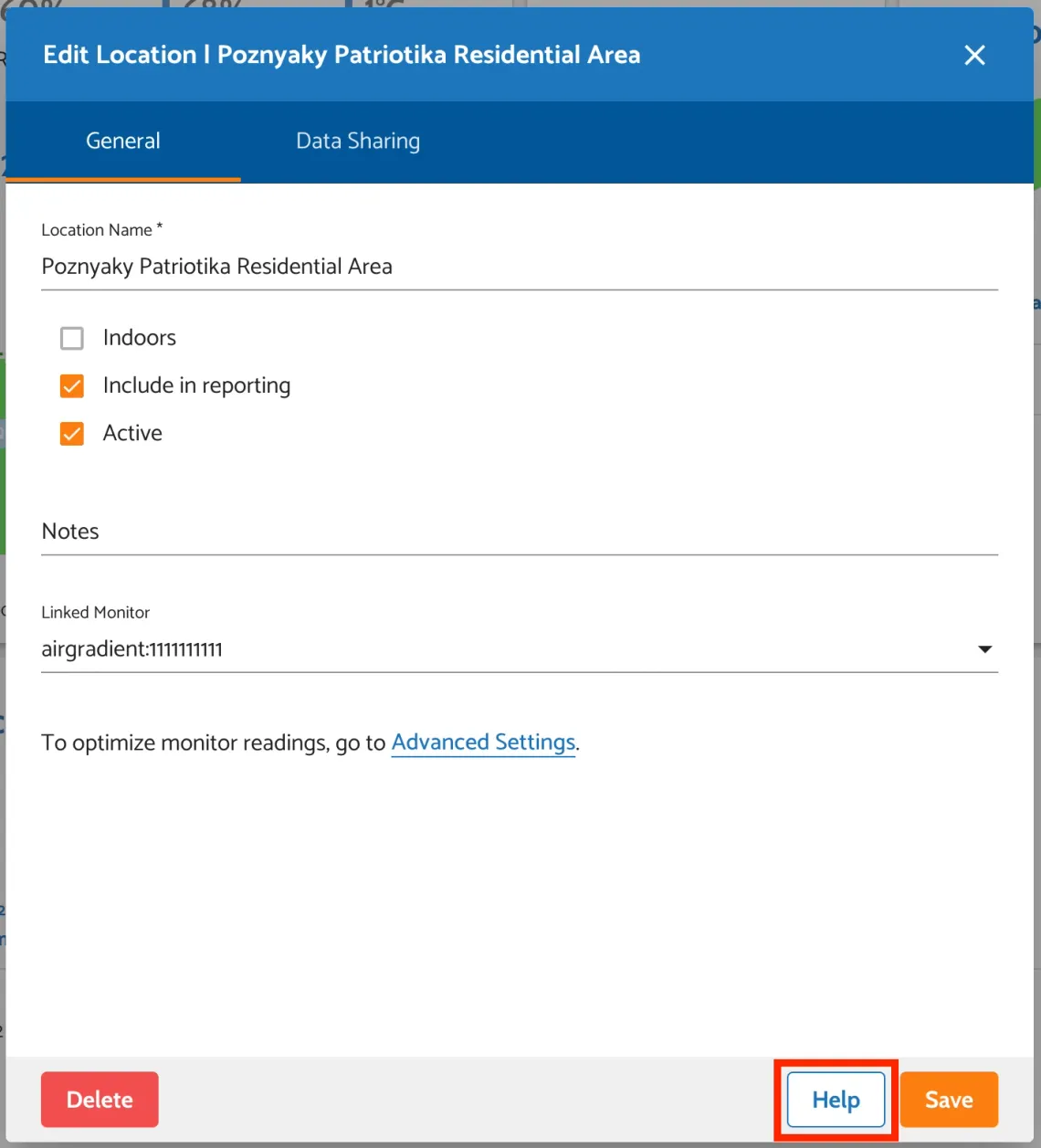 Figure 24: Help button