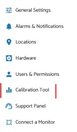 calibration tool menu item