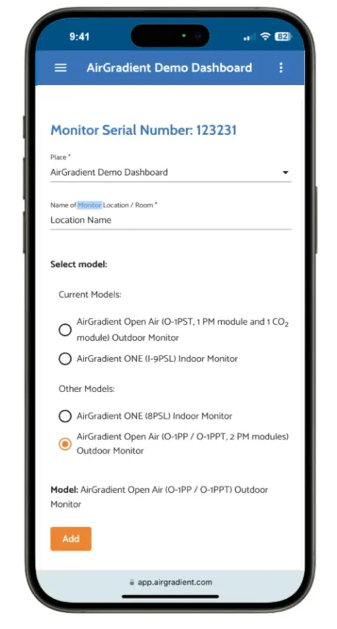 Add New Monitor Page