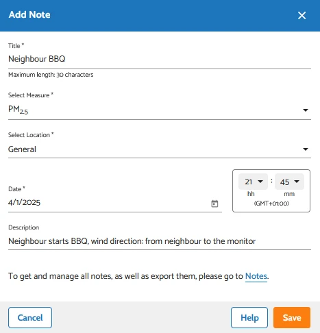 add note form